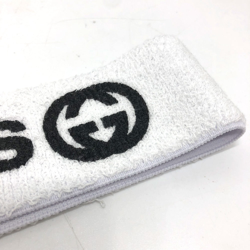 GUCCI hair accessory 703594 polyester white logo Adidas adidas collaboration Women M Used Authentic
