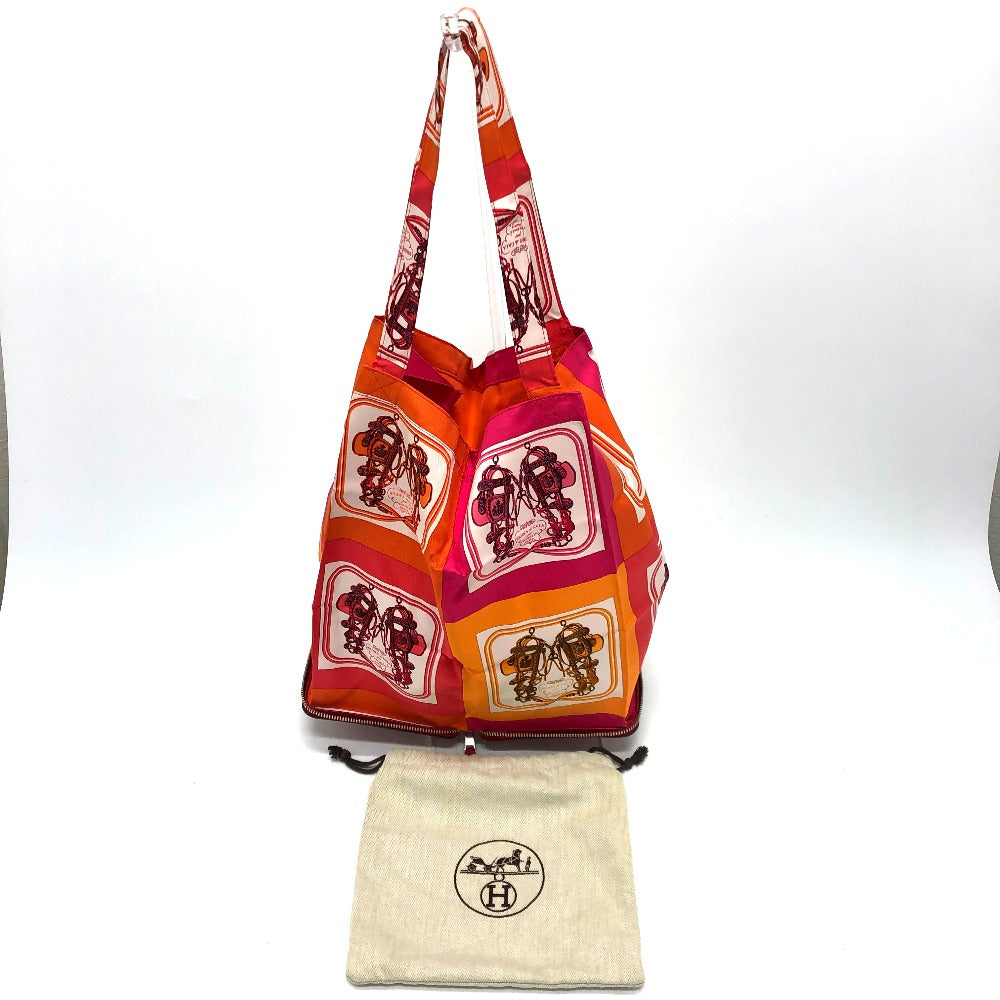 HERMES Tote Bag Buffel Skipper / Silk Red silky pop handbag Brides de Gala Women Used Authentic