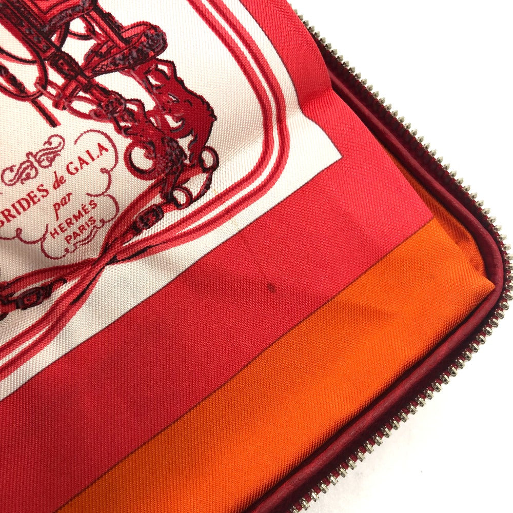HERMES Tote Bag Buffel Skipper / Silk Red silky pop handbag Brides de Gala Women Used Authentic