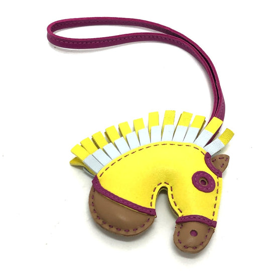 HERMES Bag charm Anyo Miro yellow Gigi Camaille sylvest/horse/zebra