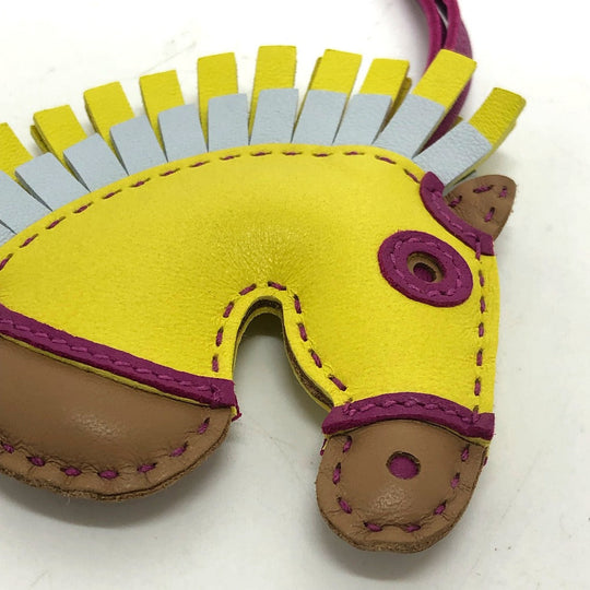 HERMES Bag charm Anyo Miro yellow Gigi Camaille sylvest/horse/zebra