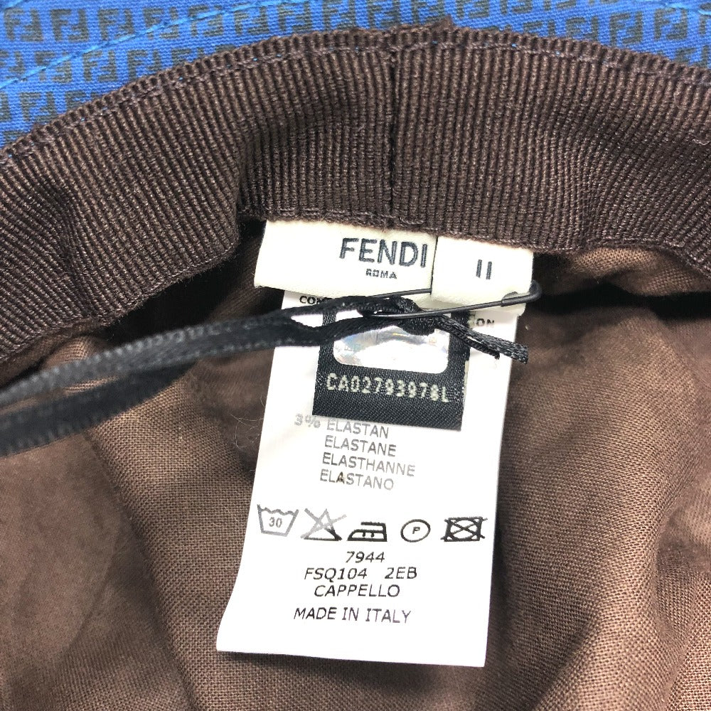 FENDI hat FSQ104 cotton Navy Zucchino Bucket hat hat Women 2 Used Authentic