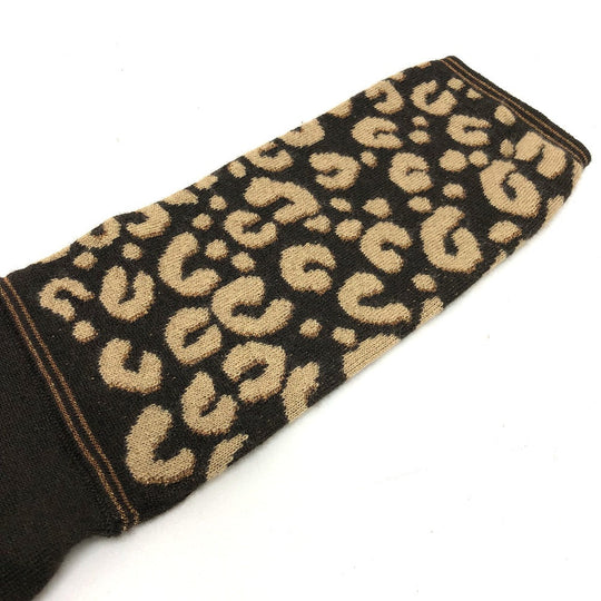 LOUIS VUITTON gloves M58347 cashmere Brown Leopard gommaille Women Used Authentic