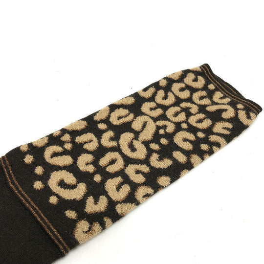 LOUIS VUITTON gloves M58347 cashmere Brown Leopard gommaille Women Used Authentic
