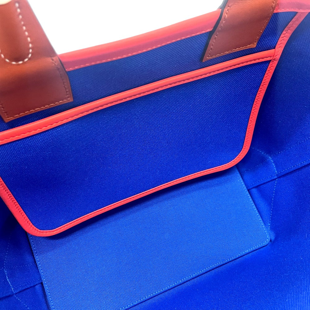 HERMES Handbag Toile H, Vaux Swift blue Steeple 25 Women Used Authentic