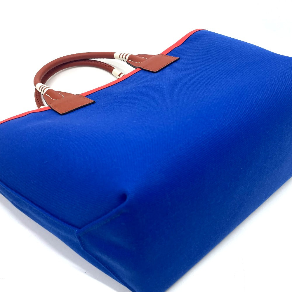 HERMES Handbag Toile H, Vaux Swift blue Steeple 25 Women Used Authentic