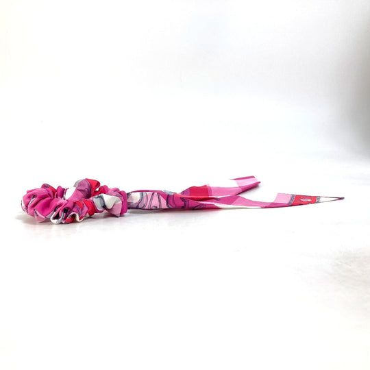 HERMES hair accessory silk pink Scrunchie Bella Women Used Authentic