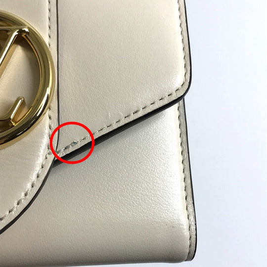 LOUIS VUITTON Trifold wallet M69176 leather white Portefeuille LV Pont Neuf Women Used Authentic