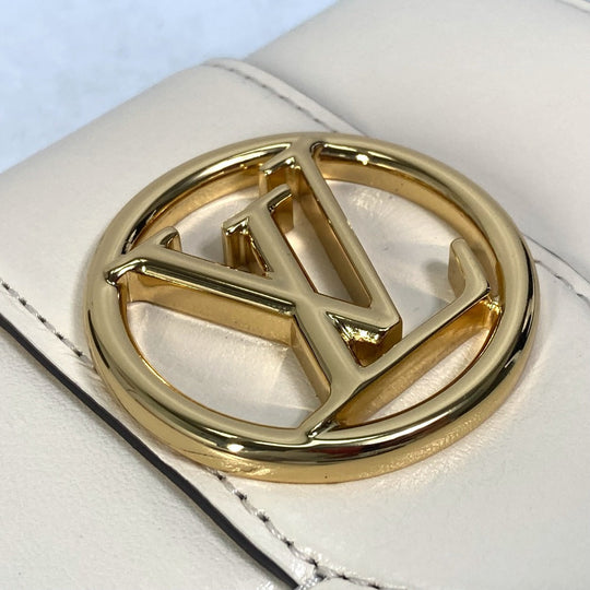 LOUIS VUITTON Trifold wallet M69176 leather white Portefeuille LV Pont Neuf Women Used Authentic