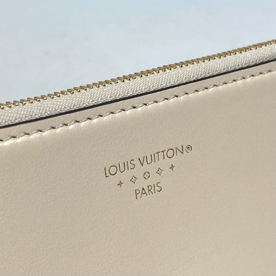 LOUIS VUITTON Trifold wallet M69176 leather white Portefeuille LV Pont Neuf Women Used Authentic