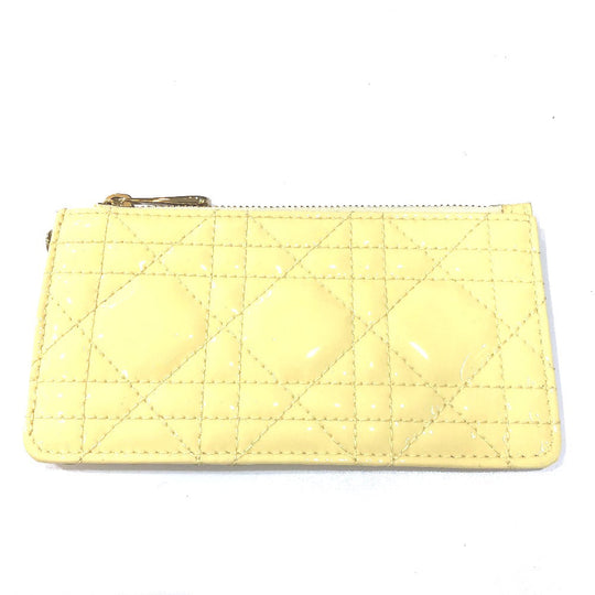 Dior Coin case enamel beige Canage Card Case Card Case Women Used Authentic
