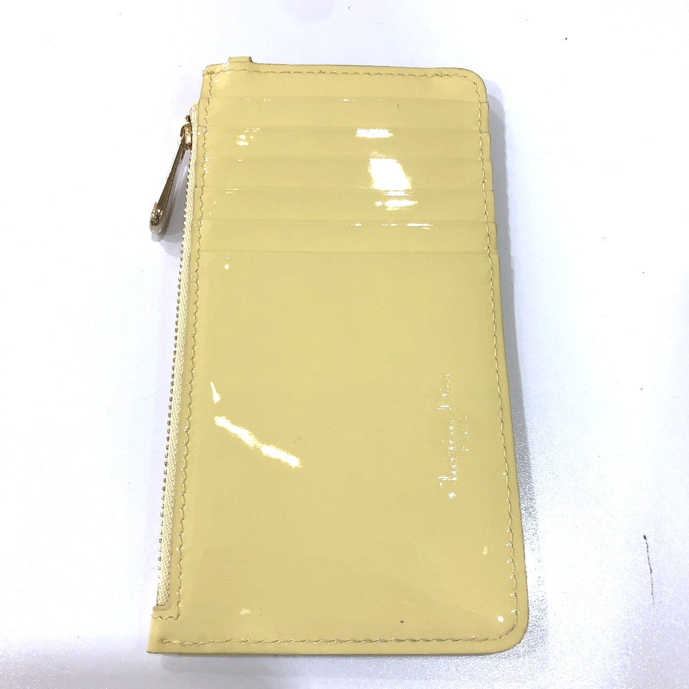 Dior Coin case enamel beige Canage Card Case Card Case Women Used Authentic