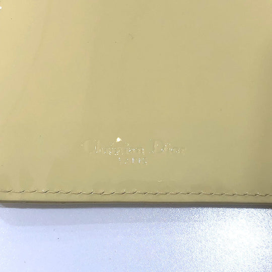 Dior Coin case enamel beige Canage Card Case Card Case Women Used Authentic