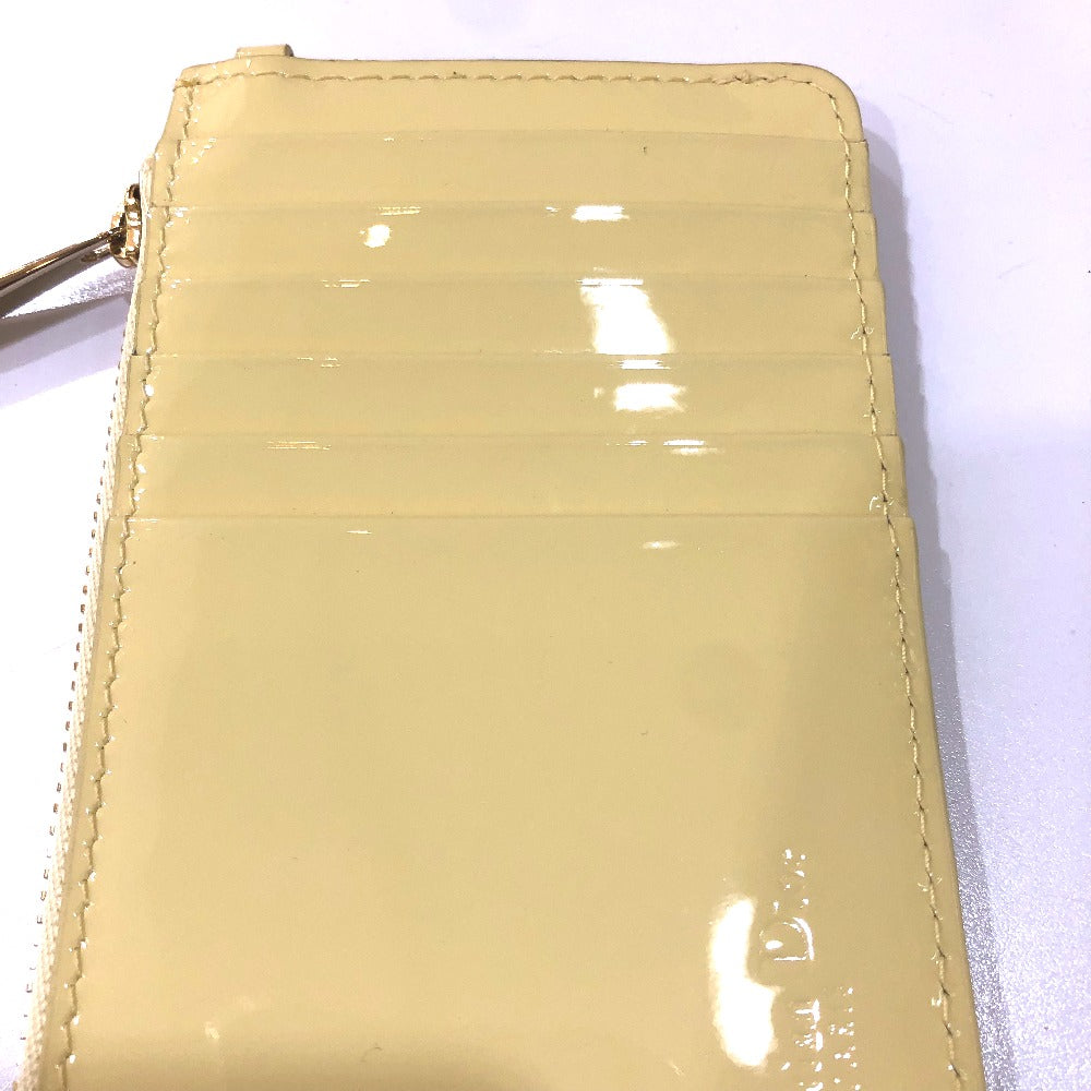 Dior Coin case enamel beige Canage Card Case Card Case Women Used Authentic