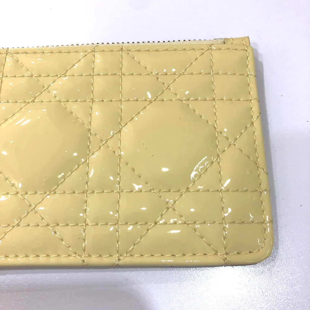 Dior Coin case enamel beige Canage Card Case Card Case Women Used Authentic
