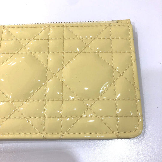 Dior Coin case enamel beige Canage Card Case Card Case Women Used Authentic