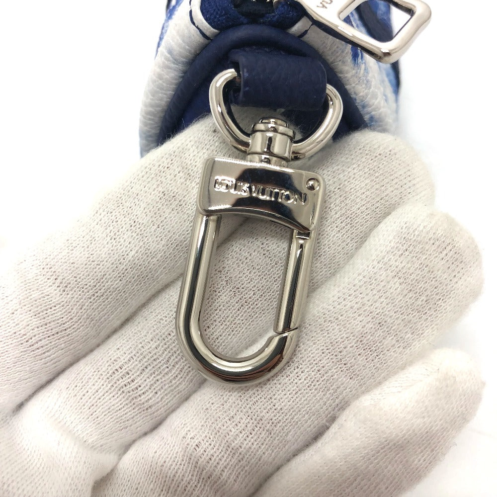 LOUIS VUITTON key ring MP3337 Monogram canvas blue monogram bandana Porto Cle Pouch mens Used Authentic