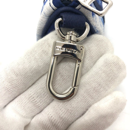 LOUIS VUITTON key ring MP3337 Monogram canvas blue monogram bandana Porto Cle Pouch mens Used Authentic