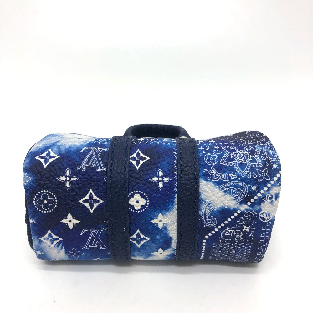 LOUIS VUITTON key ring MP3337 Monogram canvas blue monogram bandana Porto Cle Pouch mens Used Authentic