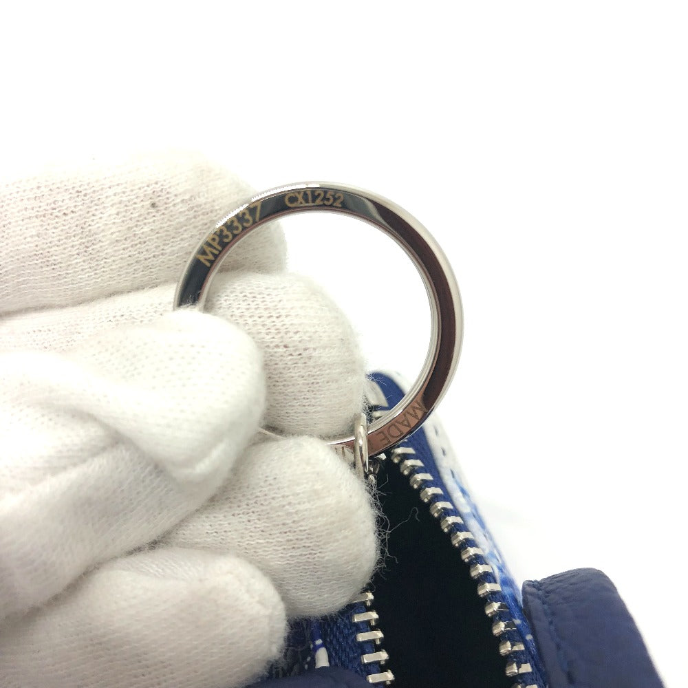 LOUIS VUITTON key ring MP3337 Monogram canvas blue monogram bandana Porto Cle Pouch mens Used Authentic