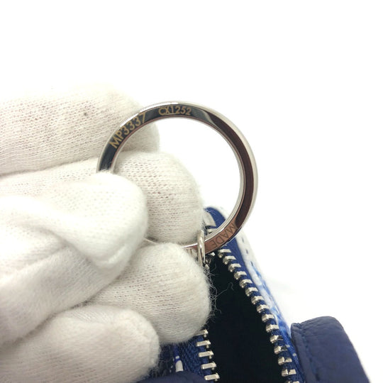LOUIS VUITTON key ring MP3337 Monogram canvas blue monogram bandana Porto Cle Pouch mens Used Authentic