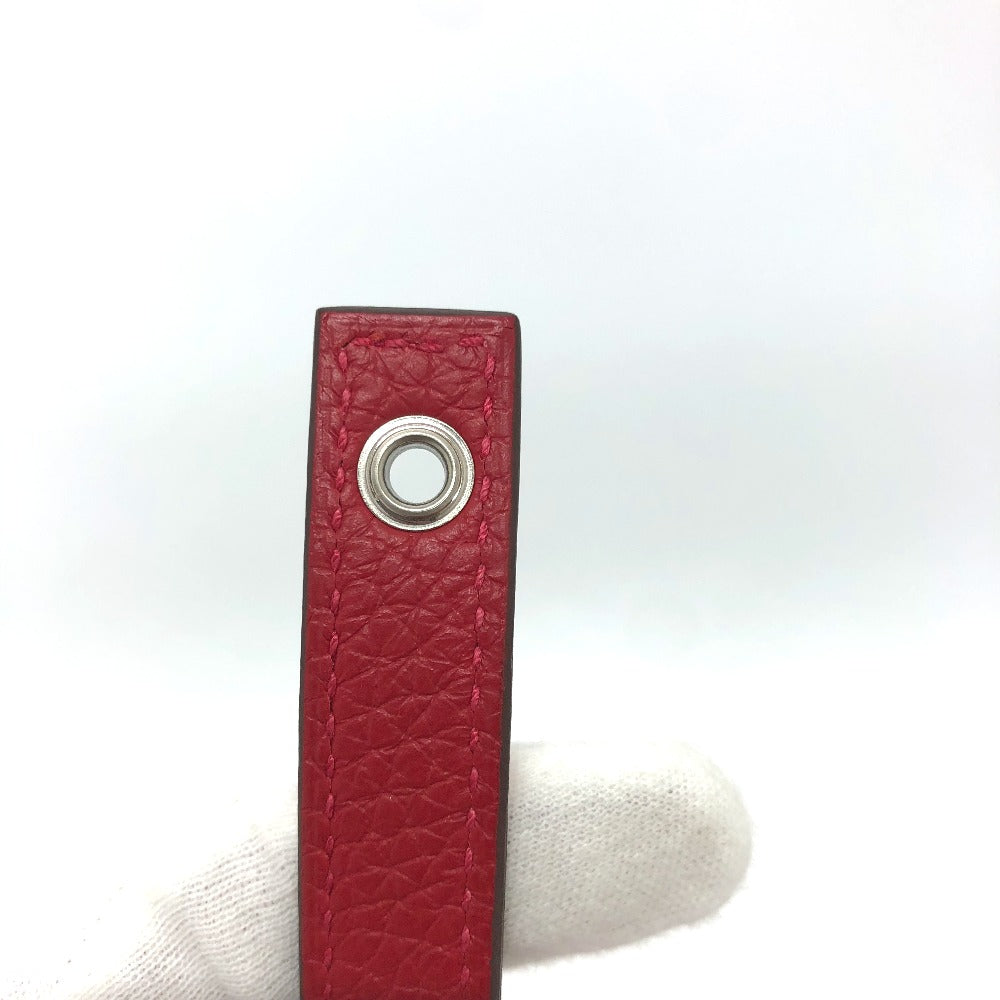 HERMES Handbag Taurillon Clemence Red Picotan Lock PM 18