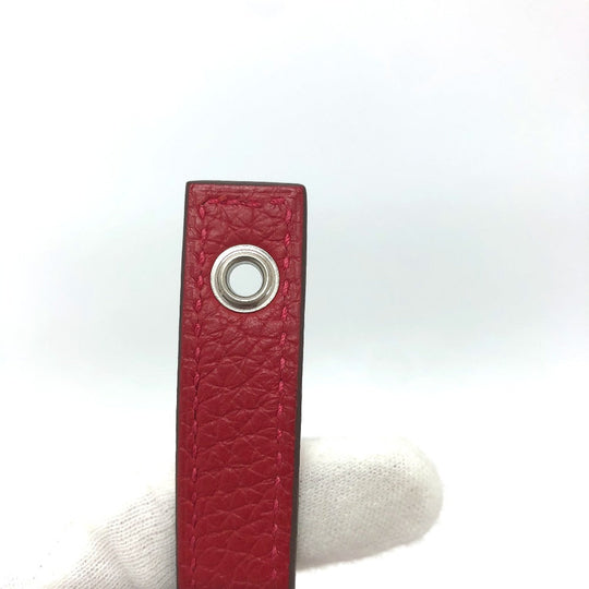 HERMES Handbag Taurillon Clemence Red Picotan Lock PM 18