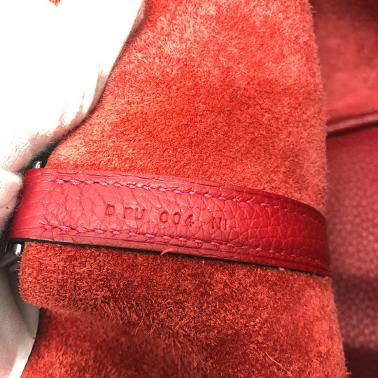 HERMES Handbag Taurillon Clemence Red Picotan Lock PM 18