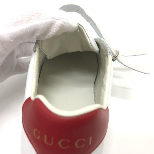 GUCCI sneakers leather white sherry line cat Cat Kids 32 Used Authentic