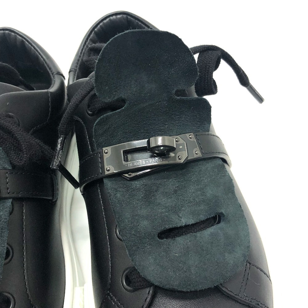 HERMES sneakers leather black day kelly buckle Women 35 Used Authentic