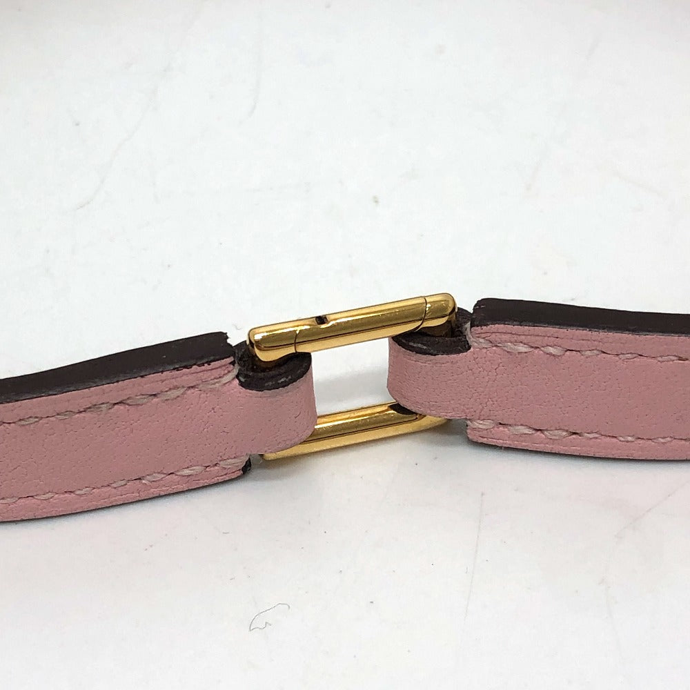 HERMES bracelet Swift pink Rival double tour double Women T1 Used Authentic