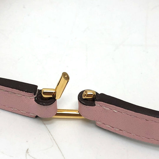 HERMES bracelet Swift pink Rival double tour double Women T1 Used Authentic