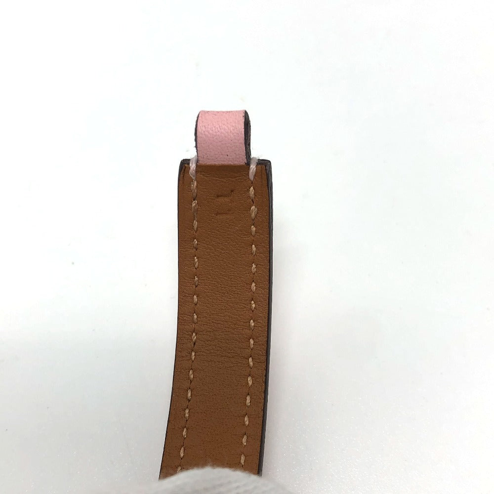 HERMES bracelet Swift pink Rival double tour double Women T1 Used Authentic