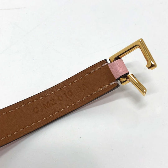 HERMES bracelet Swift pink Rival double tour double Women T1 Used Authentic