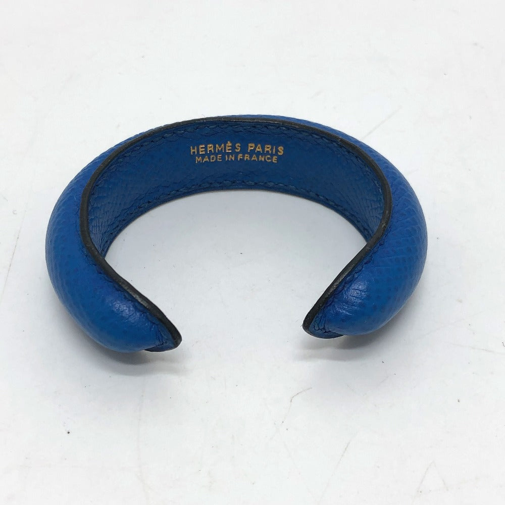 HERMES Bangle leather blue Bracelet Fashion Accessories