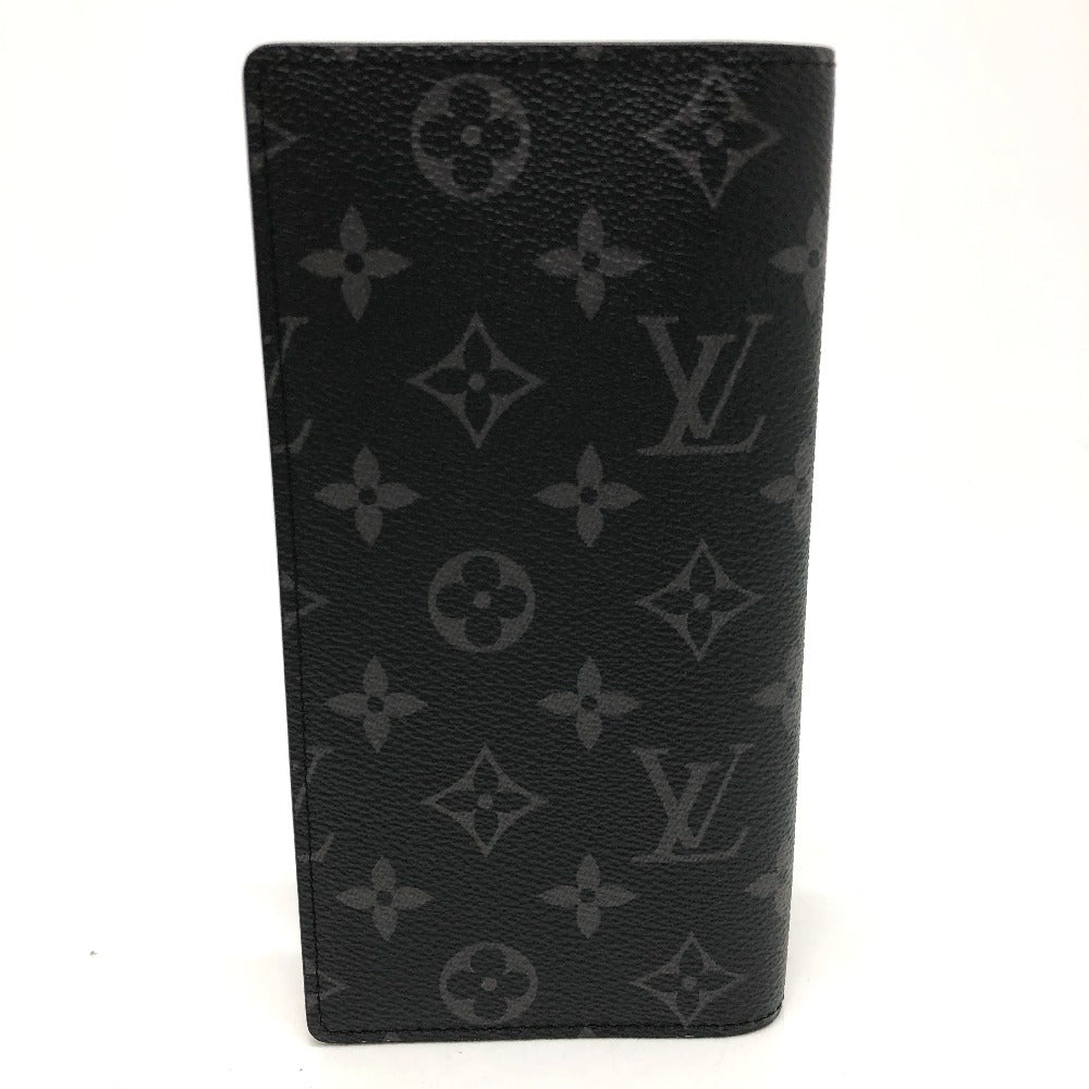LOUIS VUITTON Long Wallet Purse M80931 Monogram Eclipse Canvas black Monogram Eclipse Portefeuille Braza mens Used Authentic