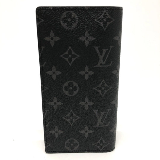 LOUIS VUITTON Long Wallet Purse M80931 Monogram Eclipse Canvas black Monogram Eclipse Portefeuille Braza mens Used Authentic