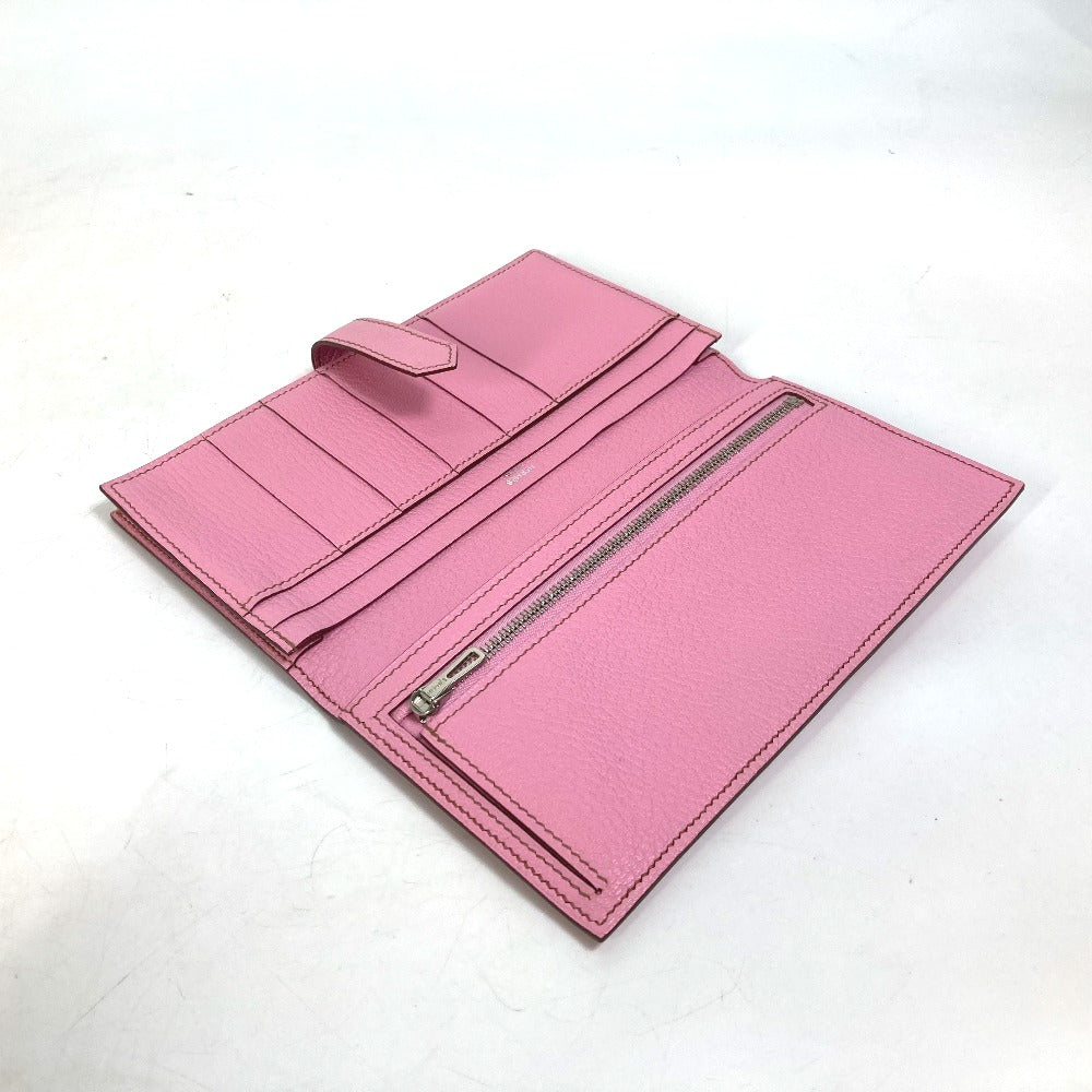 HERMES Long Wallet Purse Shave pink Long Wallet HMetal Bane Souffle