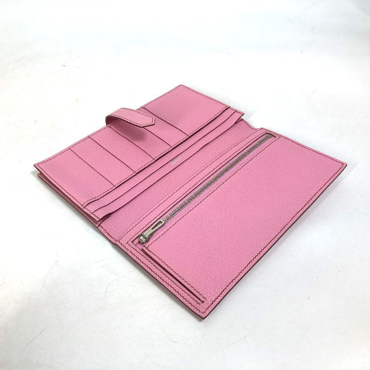 HERMES Long Wallet Purse Shave pink Long Wallet HMetal Bane Souffle