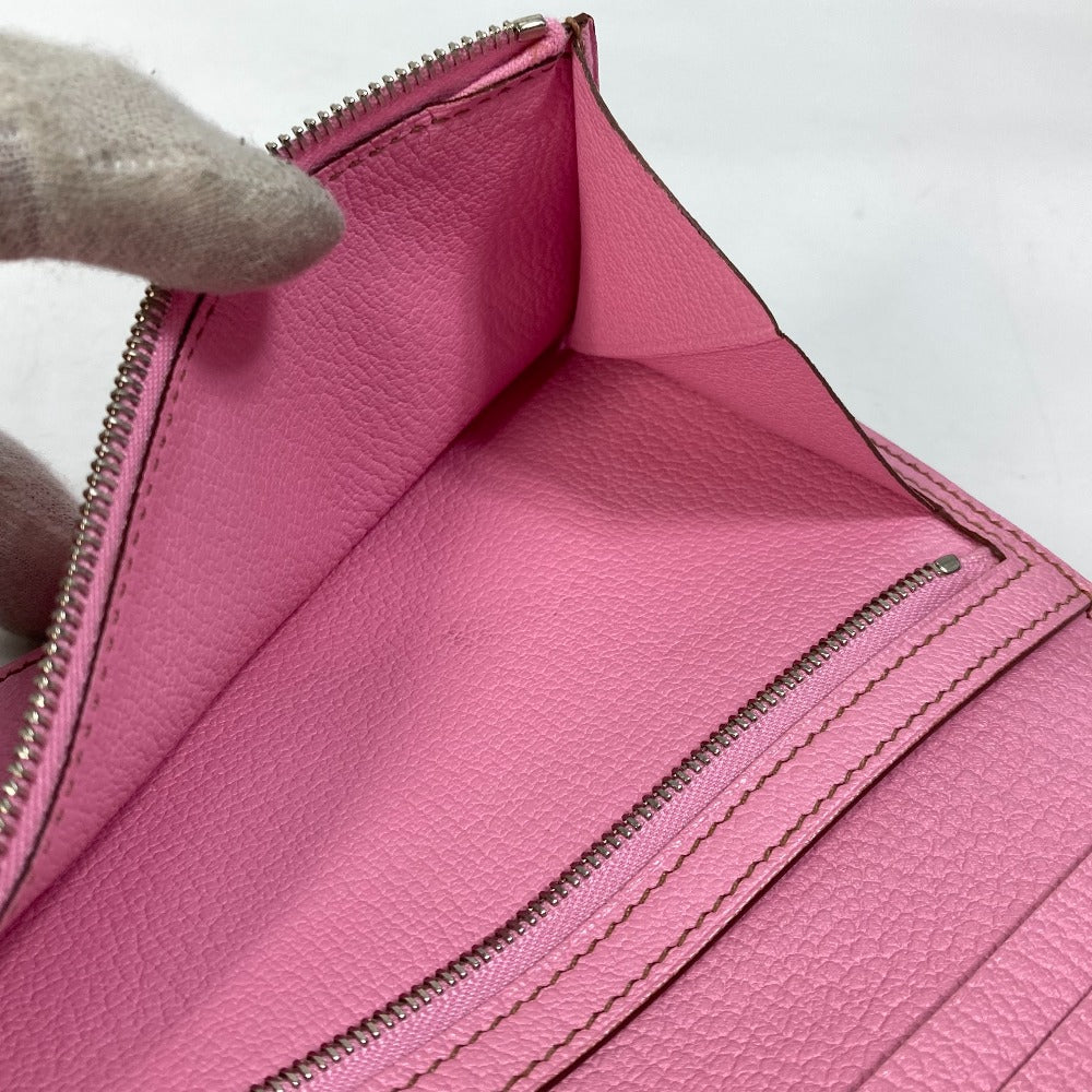 HERMES Long Wallet Purse Shave pink Long Wallet HMetal Bane Souffle