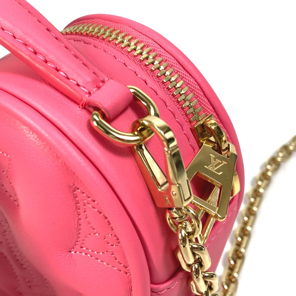 LOUIS VUITTON Shoulder Bag M81893 leather pink Monogram Bubblegram pop my heart pouch Women Used Authentic