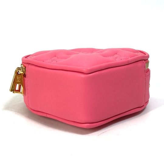LOUIS VUITTON Shoulder Bag M81893 leather pink Monogram Bubblegram pop my heart pouch Women Used Authentic