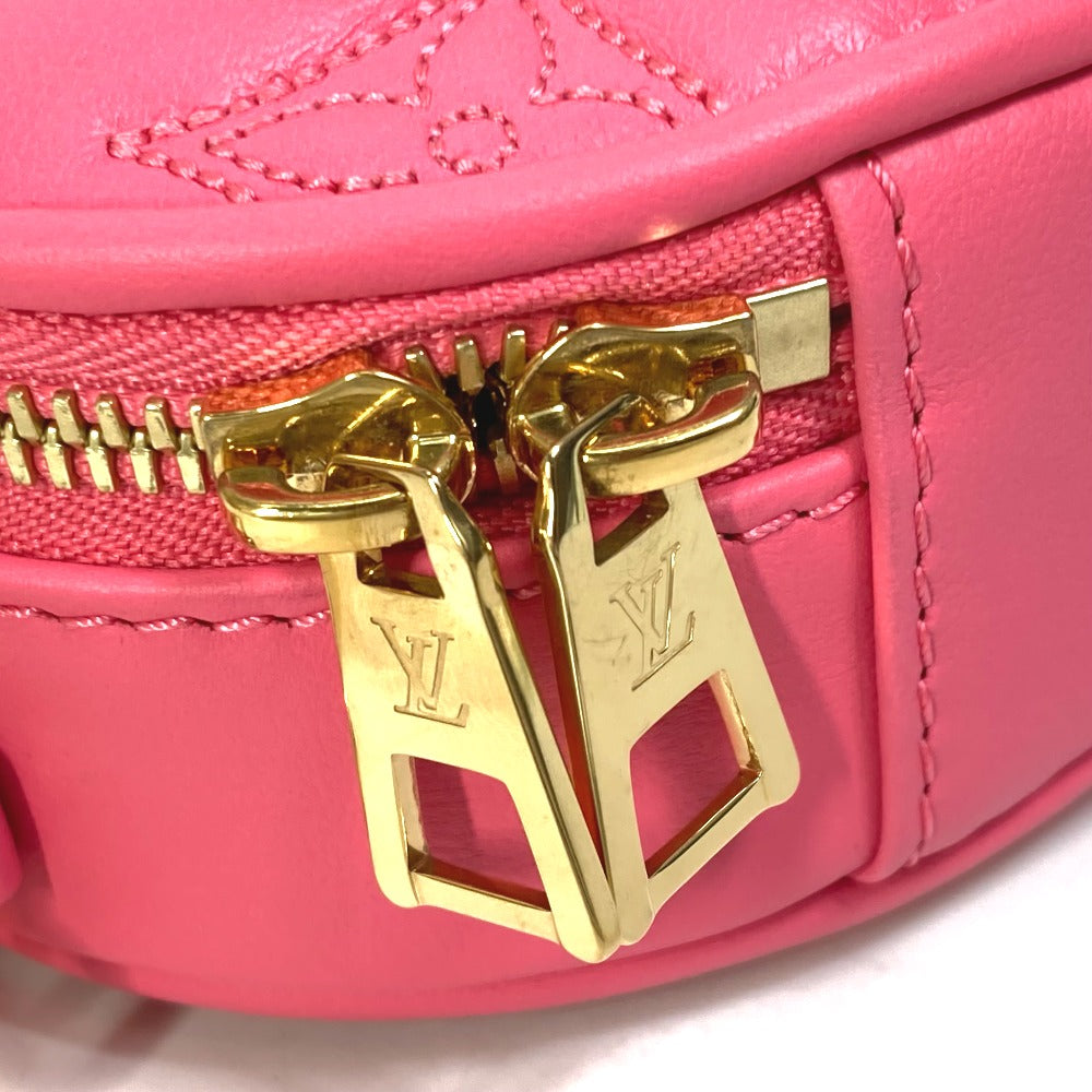 LOUIS VUITTON Shoulder Bag M81893 leather pink Monogram Bubblegram pop my heart pouch Women Used Authentic