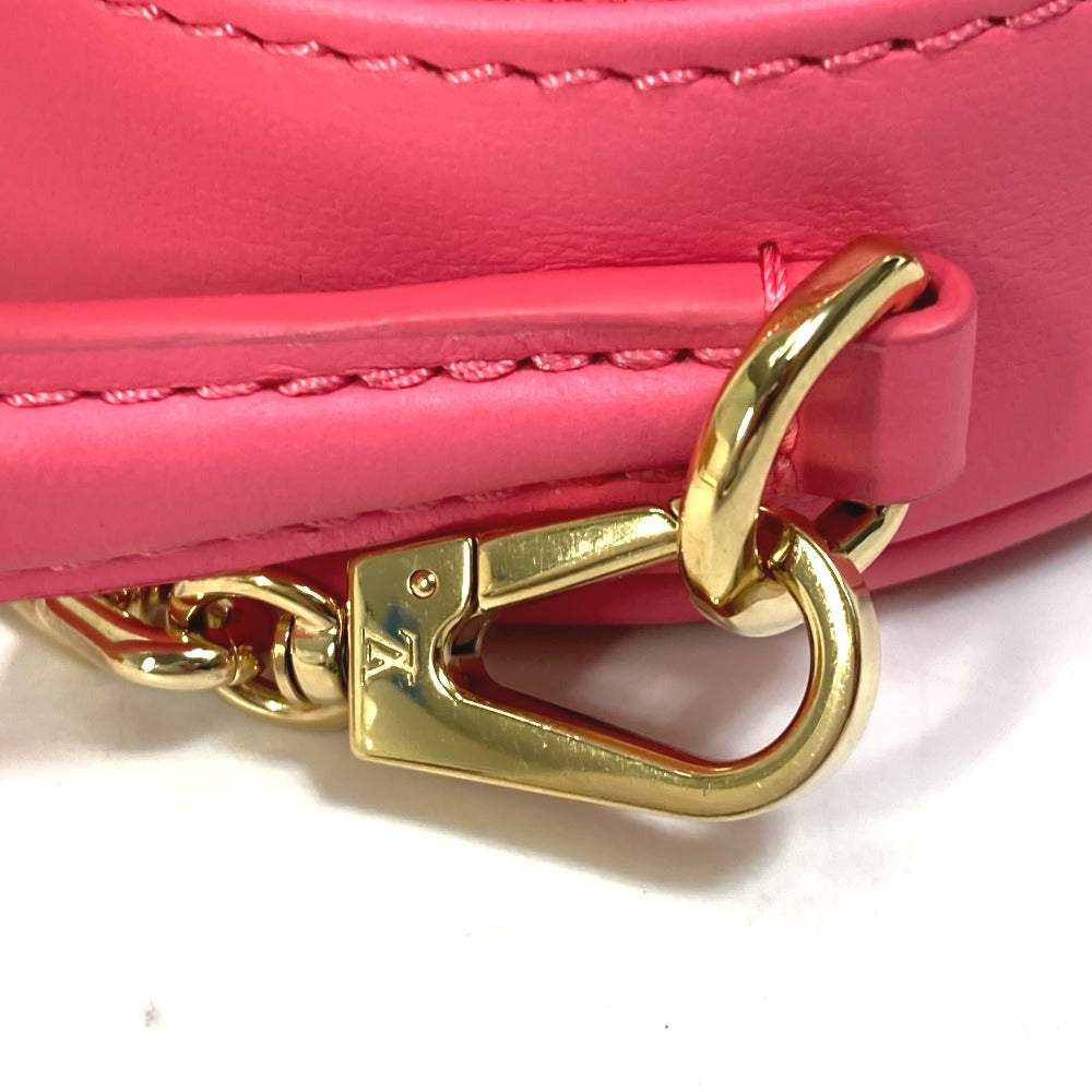 LOUIS VUITTON Shoulder Bag M81893 leather pink Monogram Bubblegram pop my heart pouch Women Used Authentic