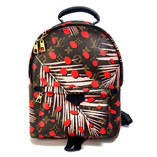 LOUIS VUITTON Backpack M41981 Monogram canvas Brown x Pink x Red Monogram Palm Springs PM Women Used Authentic