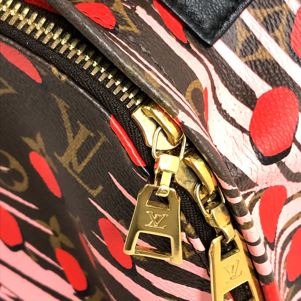 LOUIS VUITTON Backpack M41981 Monogram canvas Brown x Pink x Red Monogram Palm Springs PM Women Used Authentic