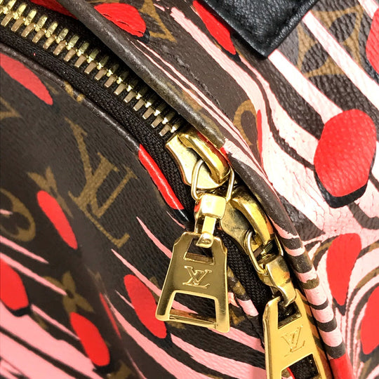 LOUIS VUITTON Backpack M41981 Monogram canvas Brown x Pink x Red Monogram Palm Springs PM Women Used Authentic