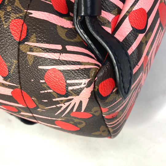 LOUIS VUITTON Backpack M41981 Monogram canvas Brown x Pink x Red Monogram Palm Springs PM Women Used Authentic