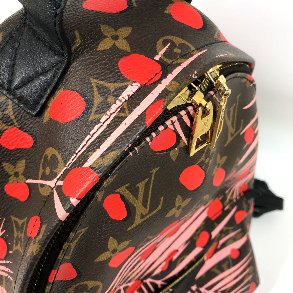 LOUIS VUITTON Backpack M41981 Monogram canvas Brown x Pink x Red Monogram Palm Springs PM Women Used Authentic
