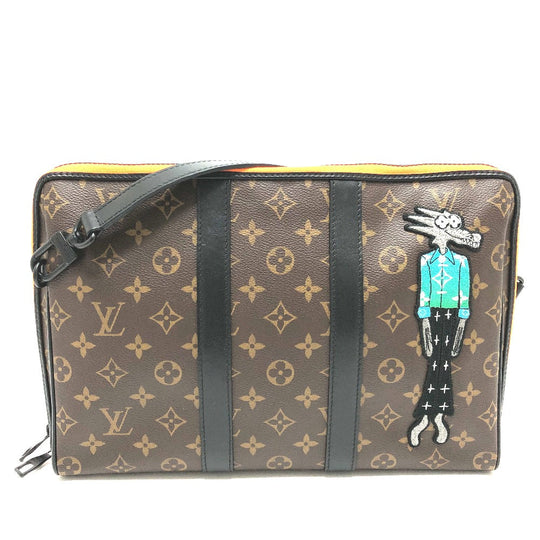 LOUIS VUITTON Handbag M80130 Monogram canvas Brown Monogram LV Friends Keepall pouch mens Used Authentic